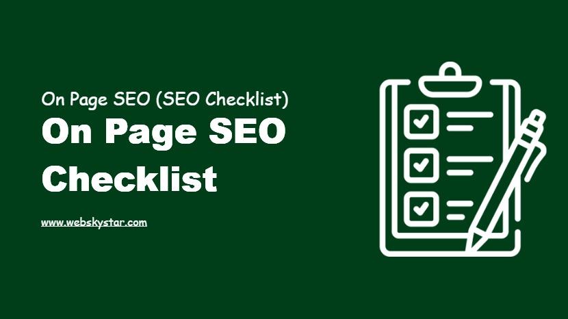 On Page SEO Checklist